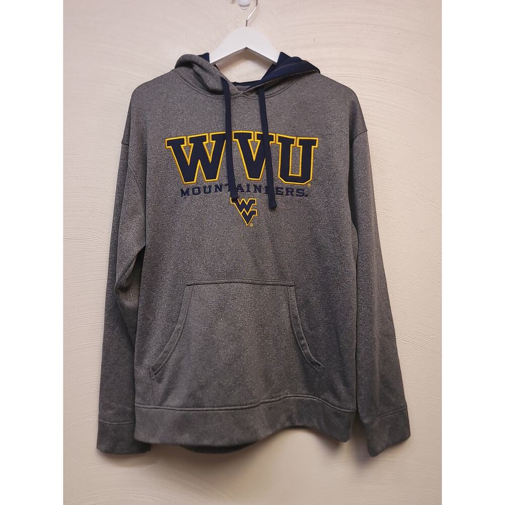 West Virginia Mountaineers Size Mens L NCAA Hoodie Sweatshirt Majestic Section